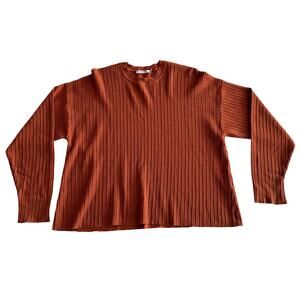 MM. LaFleur The Tyler Textured Crew Neck Clay Pullover Sweater M